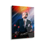 Atatürk Renkli Işık Efektli Modern Portre Cam Tablo – ATA127