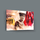 Atatürk Anıtkabir ve Bayrak Temalı Cam Tablo – ATA197