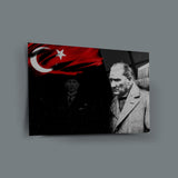 Atatürk ve Türk Bayrağı Anıtkabir Temalı Cam Tablo – ATA199