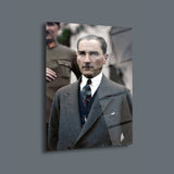 Atatürk Renkli Tarihi Fotoğraf Cam Tablo – ATA145