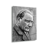 Atatürk Karakalem Portre Çalışması Cam Tablo – ATA146