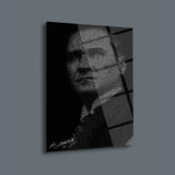 Atatürk Siluet Yazı Sanatı Cam Tablo – ATA147