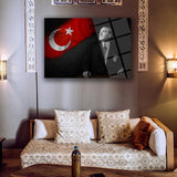 Atatürk ve Türk Bayrağı Portre Cam Tablo – ATA205