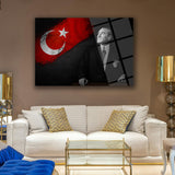 Atatürk ve Türk Bayrağı Portre Cam Tablo – ATA205