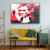 Atatürk Türk Bayrağı Temalı Sanatsal Cam Tablo – ATA208