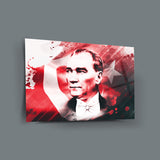 Atatürk Türk Bayrağı Temalı Sanatsal Cam Tablo – ATA208