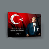 Atatürk’ün Vatan Sevgisi Sözü ile Portre Cam Tablo – ATA210