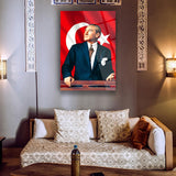 Atatürk Türk Bayrağı Önünde Cam Tablo – ATA172