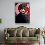 Atatürk Türk Bayrağı Önünde Cam Tablo – ATA175