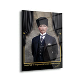 Atatürk 3’lü Türk Bayrağı Cam Tablo Seti – ATA176