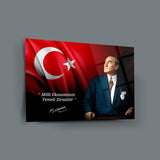 Atatürk’ün Ekonomi Sözü ile Portre Cam Tablo – ATA211