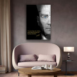 Mustafa Kemal Atatürk Cam Tablo | "Sanatsız Kalan Bir Milletin..." Sözü ve Portre - ATA121