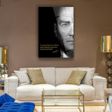 Mustafa Kemal Atatürk Cam Tablo | "Sanatsız Kalan Bir Milletin..." Sözü ve Portre - ATA121