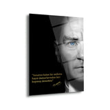 Mustafa Kemal Atatürk Cam Tablo | "Sanatsız Kalan Bir Milletin..." Sözü ve Portre - ATA121