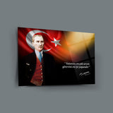 Atatürk’ün Vatan Sevgisi Sözü ile Portre Cam Tablo – ATA215