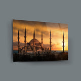 Gün Batımında Sultanahmet Camii Cam Tablo - ISL249