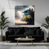 Retro Volkswagen Minibüs Modern Kare Cam Tablo - MODK003