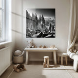Kristal Dağlar Modern Kare Cam Tablo - MODK007
