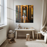 Koridor ve Kaplan Temalı Kare Cam Tablo - MODK043