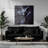 Geometrik Siyah Kedi Figürlü Modern Kare Cam Tablo - MODK046