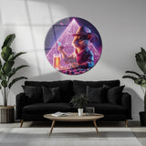 Neon Kovboy Fare Yuvarlak Cam Tablo - MODY088
