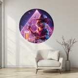 Neon Kovboy Fare Yuvarlak Cam Tablo - MODY088