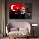 Atatürk Türk Bayrağı Arka Plan Cam Tablo – ATA273