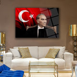 Atatürk Türk Bayrağı Arka Plan Cam Tablo – ATA273
