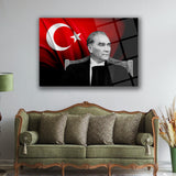 Atatürk Türk Bayrağı Arka Plan Cam Tablo – ATA281