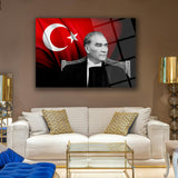 Atatürk Türk Bayrağı Arka Plan Cam Tablo – ATA281