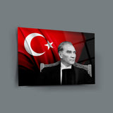 Atatürk Türk Bayrağı Arka Plan Cam Tablo – ATA281