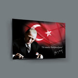 Atatürk “Ne Mutlu Türküm Diyene” Yazılı Cam Tablo – ATA118
