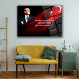 Atatürk Sözlü Türk Bayrağı Cam Tablo - ATA325