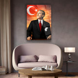 Atatürk Türk Bayrağı Fon Cam Tablo – ATA269