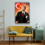 Atatürk Türk Bayrağı Fon Cam Tablo – ATA269