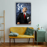 Atatürk Bozkurt Üç Hilal Cam Tablo – ATA271