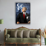 Atatürk Bozkurt Üç Hilal Cam Tablo – ATA271