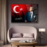 Atatürk İmzalı Türk Bayrağı Temalı Cam Tablo – ATA223