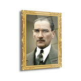 Atatürk Altın Çerçeveli Cam Tablo – ATA311