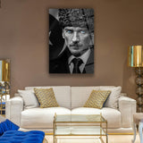 Mustafa Kemal Atatürk Mavi Göz Detaylı Siyah Beyaz Cam Tablo – ATA300