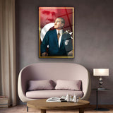 Mustafa Kemal Atatürk İmzalı Türk Bayraklı Modern Cam Tablo – ATA304