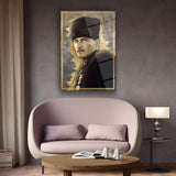 Atatürk Askeri Üniformalı Klasik Portre Modern Cam Tablo – ATA251