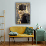 Atatürk Askeri Üniformalı Klasik Portre Modern Cam Tablo – ATA251