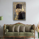 Atatürk Askeri Üniformalı Klasik Portre Modern Cam Tablo – ATA251