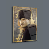 Atatürk Askeri Üniformalı Klasik Portre Modern Cam Tablo – ATA251