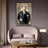 Atatürk Portre Cam Tablo – Modern Mustafa Kemal Atatürk Duvar Dekoru – ATA252