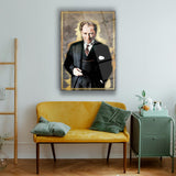 Atatürk Portre Cam Tablo – Modern Mustafa Kemal Atatürk Duvar Dekoru – ATA252