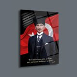Atatürk “Ben Sporcunun Zeki, Çevik ve Ahlâklısını Severim” Cam Tablo – ATA255
