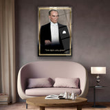 Atatürk “Türk; Öğün, Çalış, Güven” Cam Tablo – ATA254