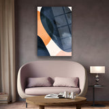 Geometrik Gece Soyut Cam Tablo - MOD145